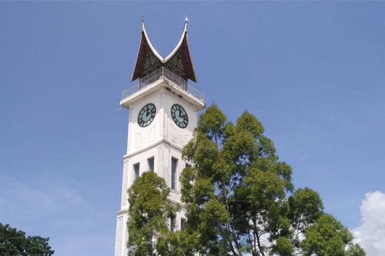 Jam gadang, ikon kota Bukittinggi, Padang, Sumatera Barat.