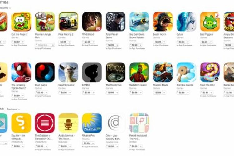 Apple mendiskon 100 aplikasi berbayar di Apple App Store