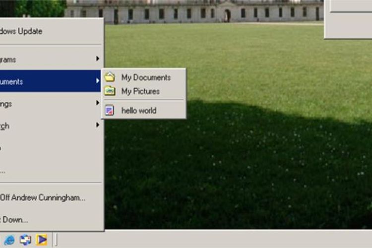 Tombol dan menu Start di sistem operasi Windows ME