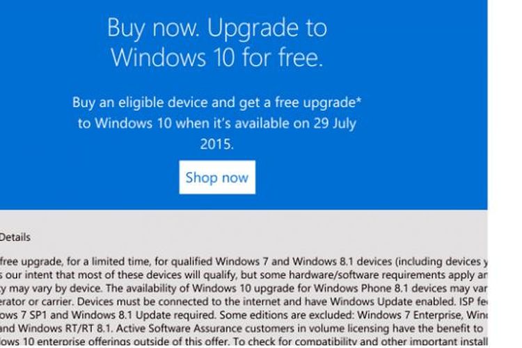 Upgrade Windows 10 free
