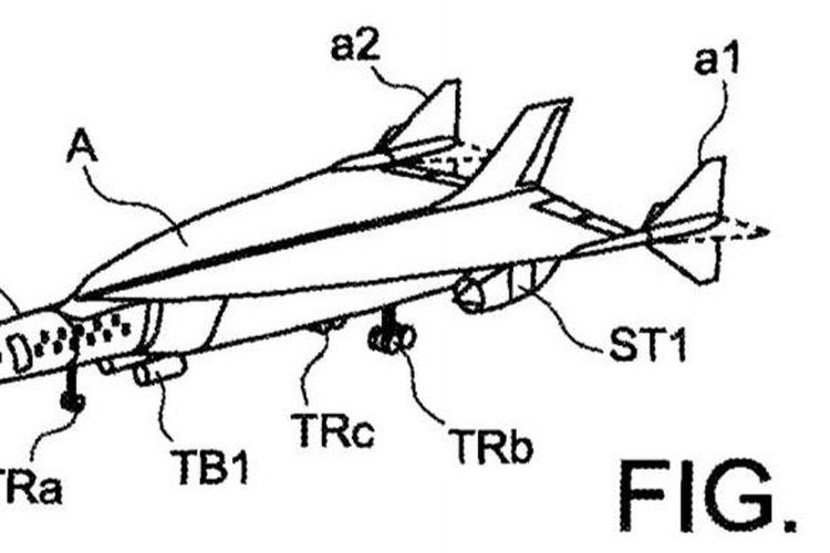 Desain pesawat hypersonic yang dipatenkan Airbus