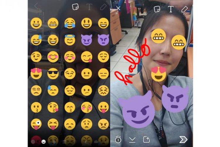 Pengguna bisa lebih ekspresif dan bebas membubuhi emoji di Snapchat dengan fitur teranyar