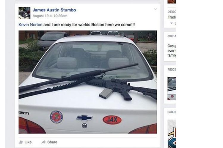 Posting Facebook yang mengindikasikan bahwa Norton dan Stumbo akan membawa senjata api ke acara Pokemon di Boston, AS