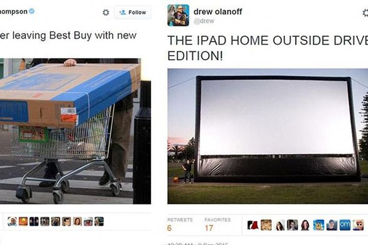 Di Twitter juga beredar guyonan yang menyindir ukuran besar iPad Pro