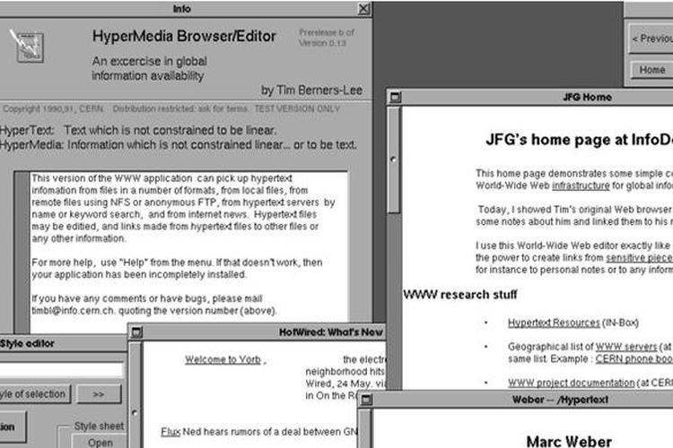 Browser web buatan Tim Berners-Lee dari tahun 1993
