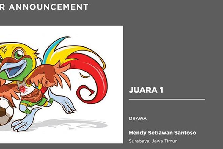 Desain pemenang sayembara Re-Draw-A-Mascot Kreavi karya Hendy Setiawan Santoso