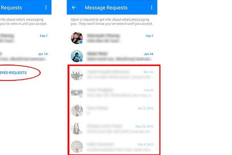 Cara membuka folder tersembunyi berisi pesan-pesan dari pengguna lain yang belum memiliki hubungan pertemanan dengan pengguna di Facebook