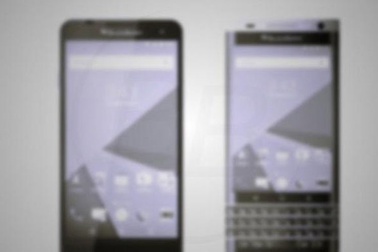 Salah satu bocoran foto yang memperlihatkan BlackBerry Rome (kanan) dan Hamburg tambak buram sehingga tidak menunjukkan rupa kedua perangkat dengan jelas