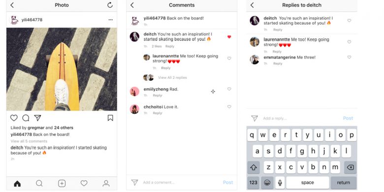 Sistem komentar threaded message baru di Instagram.(Instagram)
