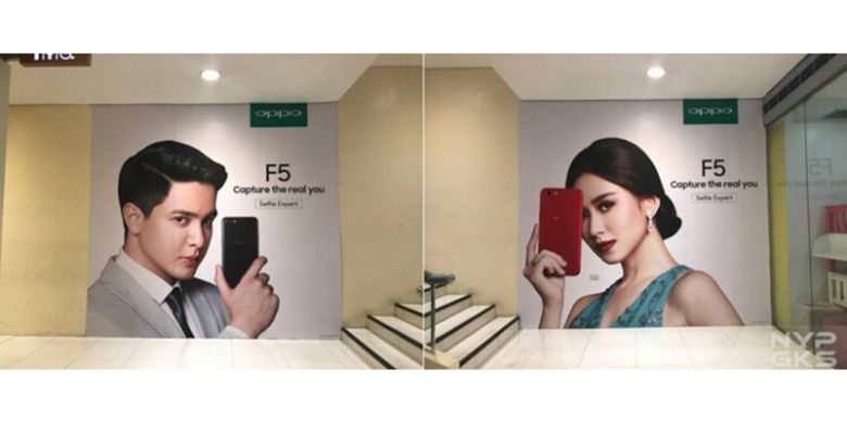 Poster yang memperlihatkan sosok smartphone F3 di Filipina.