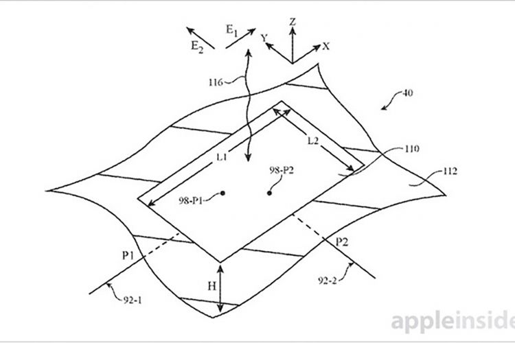 Rancangan antena router yang dipakai untuk menghantarkan daya melalui sinyal Wi-Fi, dalam dokumen paten Apple.(Apple Insider)