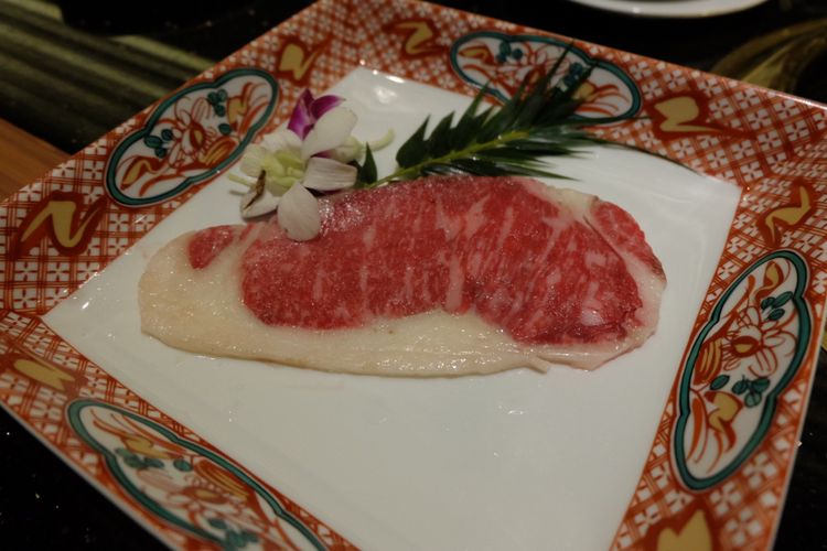 Daging sapi asal Tokachi Hokkaido di Fonzu Premium & Hokkaido Ber En(Kompas.com/Silvita Agmasari)