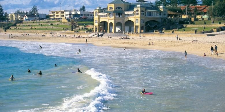 Pemandangan pantai Kota Perth, Australia