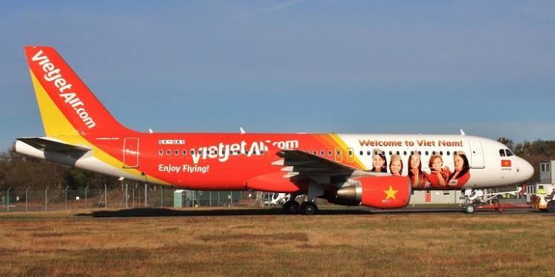 Salah satu pesawat terbang milik maskapai VietJet Air.(wikipedia)