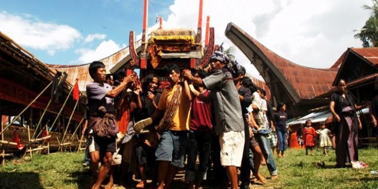 Upacara pemakaman Rambu Solo di Tana Toraja, Sulawesi Selatan.