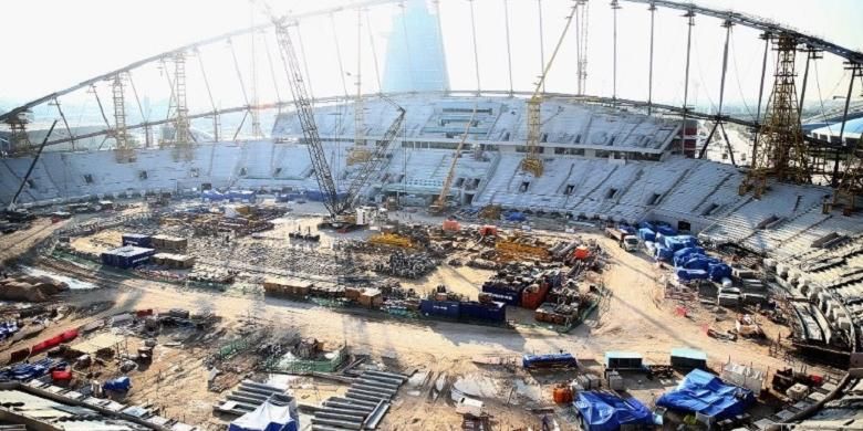 Stadion Internasional Qatar di ibu kota Doha dipersiapkan untuk ajang Piala Dunia 2022