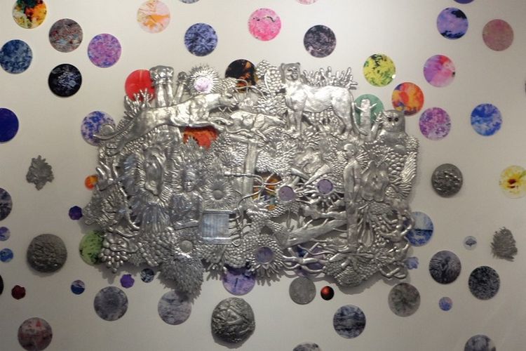 Cetakan alumunium karya Entang Wiharso di Ruang Seni Anak Taman Apung, Museum MACAN.(KOMPAS.com/SILVITA AGMASARI)