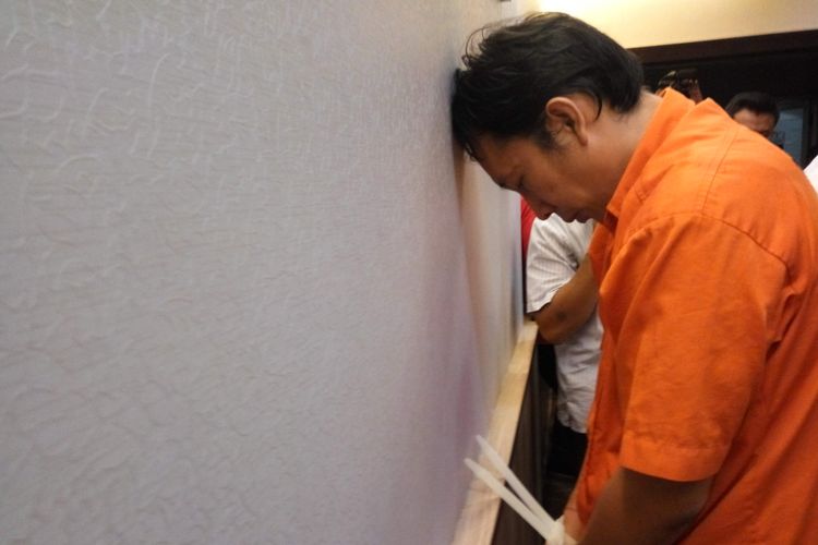 Jonny Setiawan (36), tersangka kasus pembunuhan saat di Mapolda Metro Jaya.