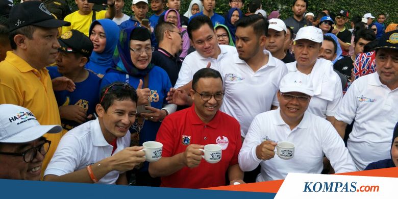 Minggu Pagi, Anies-Sandiaga Minum Kopi Bareng Plt Gubernur Bengkulu