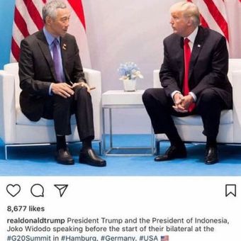 Salah Caption. PM Singapura, Lee Hsien Loong, disebut sebagai Presiden Indonesia, Joko Widodo.