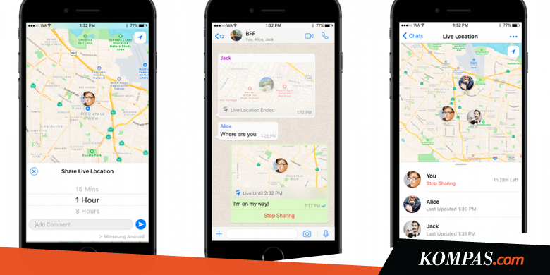 Pengguna WhatsApp Bisa Lacak Lokasi Teman Secara Langsung
