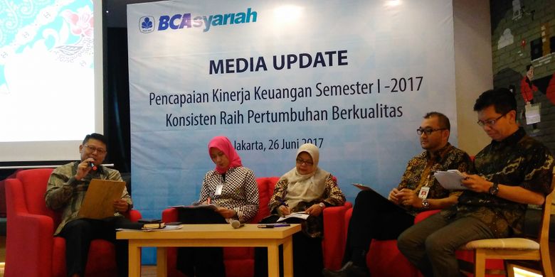 Konfrensi pers BCA Syariah di Kawasan Menteng, Jakarta Pusat, Rabu (26/7/2017).