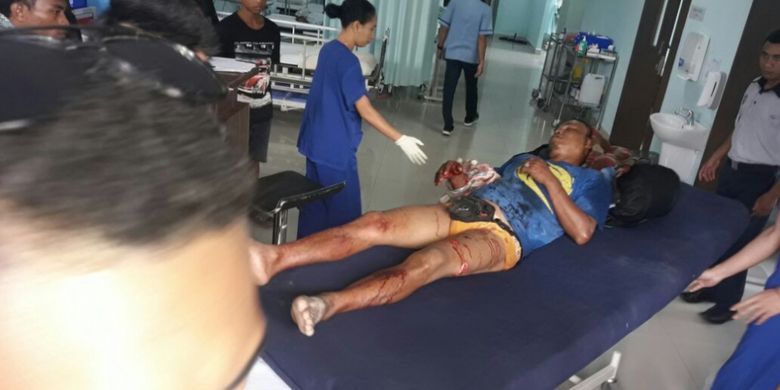 Yoseph Paska (42) saat menjalani perawatan medis di Rumah Sakit Umum Labuan Bajo, Manggarai Barat, Nusa Tenggara Timur (NTT)