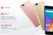 'Flash Sale' Xiaomi Mi A1 Dibuka Hari Ini Pukul 11.00 WIB