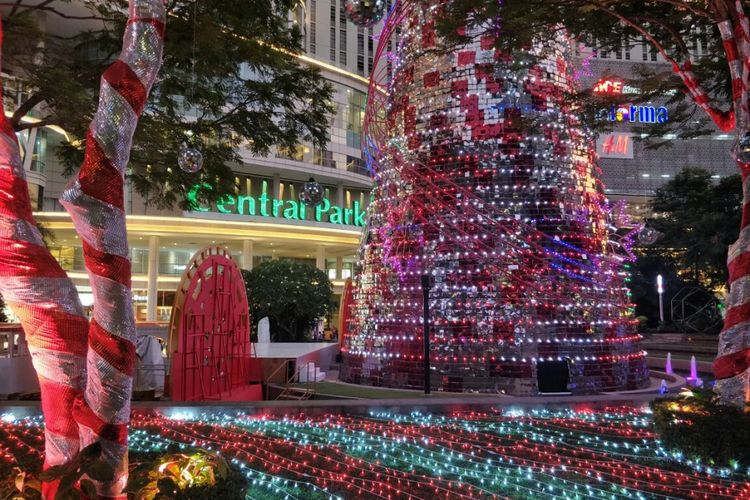 Pohon natal di Central Park.