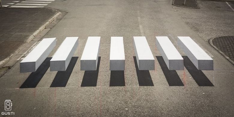 Zebra cross 3D di Islandia.(www.boredpanda.com / Gústi Productions)
