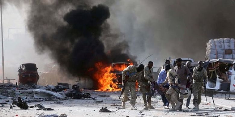 Bom truk meledak di Mogadishu, Somalia, pada Sabtu (14/10/2017) waktu setempat menyebabkan sedikitnya 20 orang tewas.