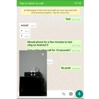 WhatsApp video call dalam mode PiP(GSM Arena)