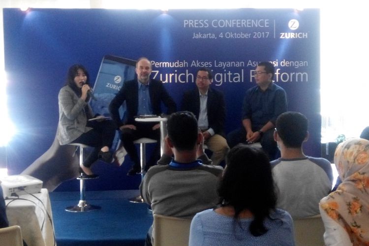 Konferensi pers Zurich Digital Platform di Jakarta, Rabu (4/10/2017).