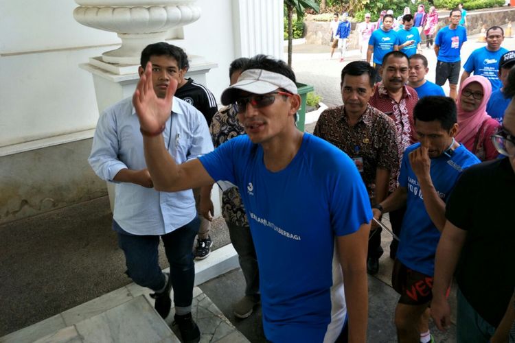 Wakil Gubernur DKI Jakarta Sandiaga Uno di Balai Kota DKI Jakarta, Jalan Medan Merdeka Selatan, Jumat (3/11/2017).