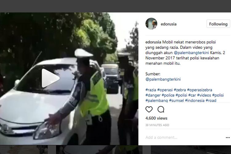 Mobil Nekat Terobos Razia