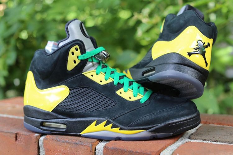 Nike Air Jordan 5 Retro Promo Sample OREGON DUCKS BLACK DUCKMAN(Nike)