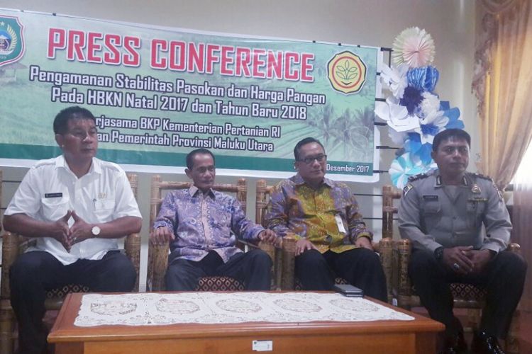 Badan Ketahanan Pangan menggelar rapat koordinasi pengamanan pangan dan harga pangan di Maluku Utara menjelang Natal 2017 dan Tahun Baru 2018.