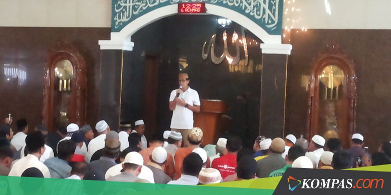 Sandi Minta Jamaah Shalat Jumat Lupakan Persaingan di Pilkada DKI