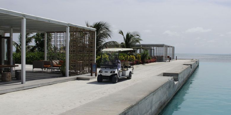 Dermaga Club Med Finolhu Villas di Maladewa, Minggu (16/7/2017).(KOMPAS.COM/I MADE ASDHIANA)