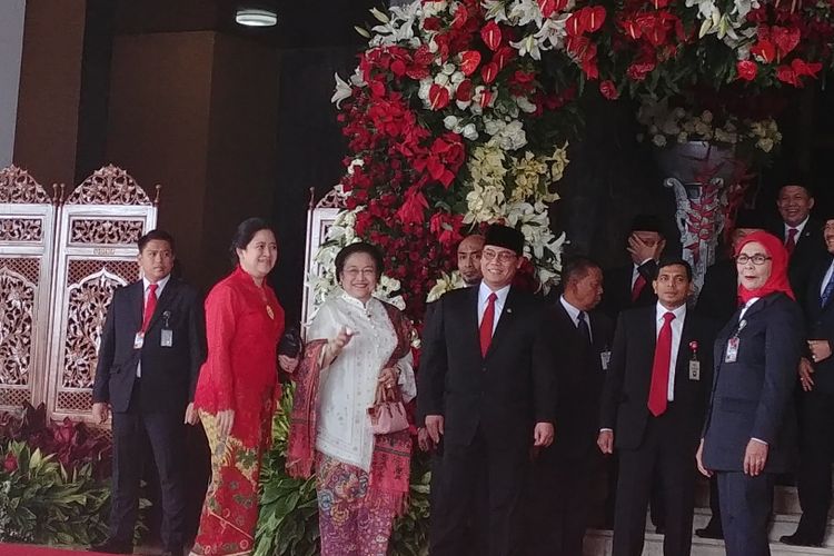 Presiden kelima RI Megawati Soekarnoputri hadir di sidang tahunan MPR, Rabu (16/8/2017).