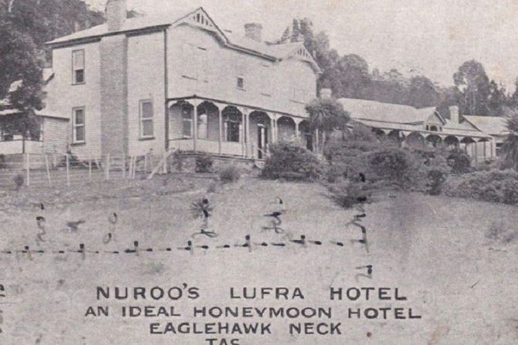 Kondisi hotel Lufra di Pirates Bay, Eaglehawk Neck, Tasmania, tahun 1913.