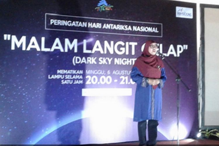 Bunda Literasi Jawa Barat Netty Prasetyani Heryawan saat peringatan Hari Antariksa Nasional, Minggu (6/8/2017).
