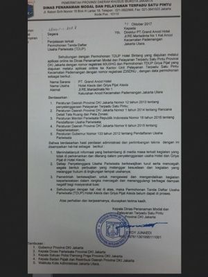 surat edaran izin Hotel Alexis tak diperpanjang.