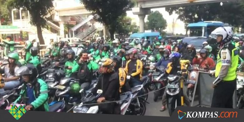 Kronologi Blokade Jalan oleh Pengemudi Ojek Online Versi Polisi