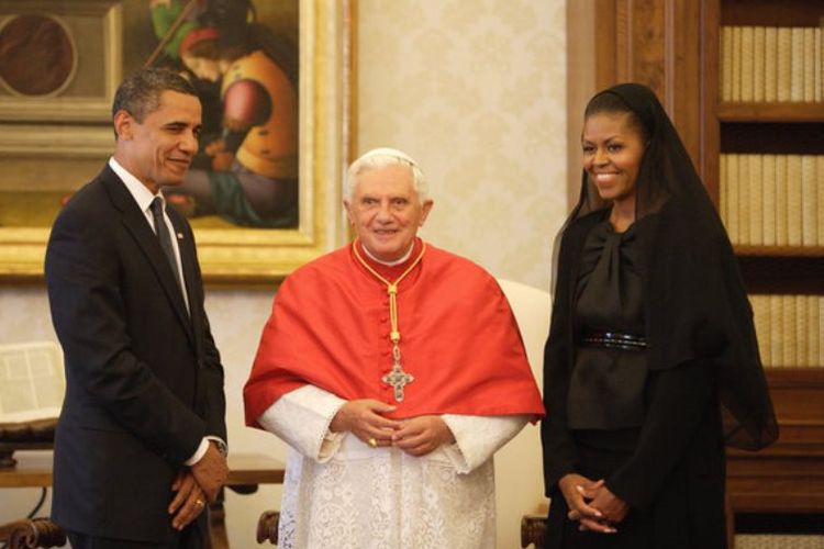 Presiden Obama dan Paus Benediktus di Vatican.