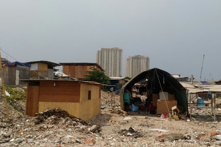 Kondisi terkini Kampung Akuarium di Penjaringan, Jakarta Utara. Foto diambil Rabu (18/10/2017).