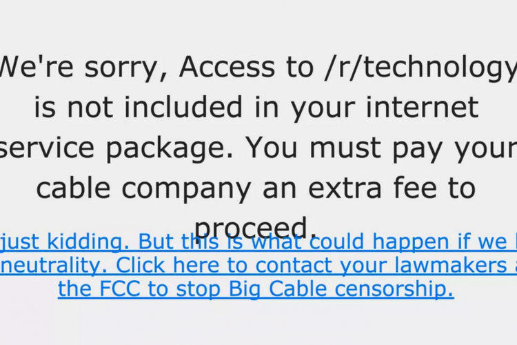 Protes untuk perlindungan net neutrality
