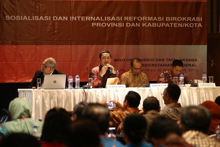 Wali Kota Semarang Hendrar Prihadi dalam forum “Sosialisasi dan Internalisasi Reformasi Birokrasi Pemerintah Daerah” yang digelar oleh Kementerian Dalam Negeri, Selasa (19/9/2017) di Hotel Aryaduta Jakarta Pusat.