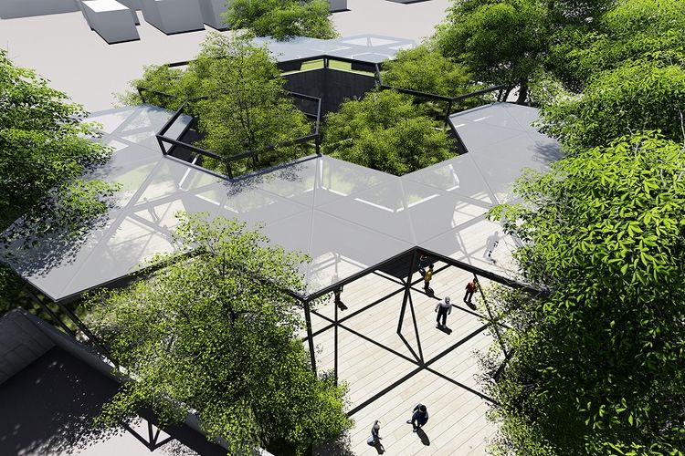 Desain mushola di TBS Park, Simatupang, Jakarta Selatan.
