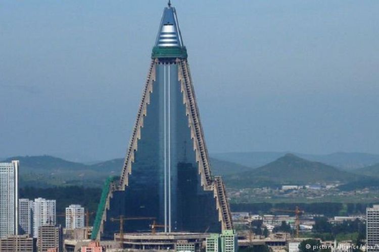 Hotel Ryugyong di Pyongyang, ibu kota Korea Utara (Korut)(DPA/Yonhap).